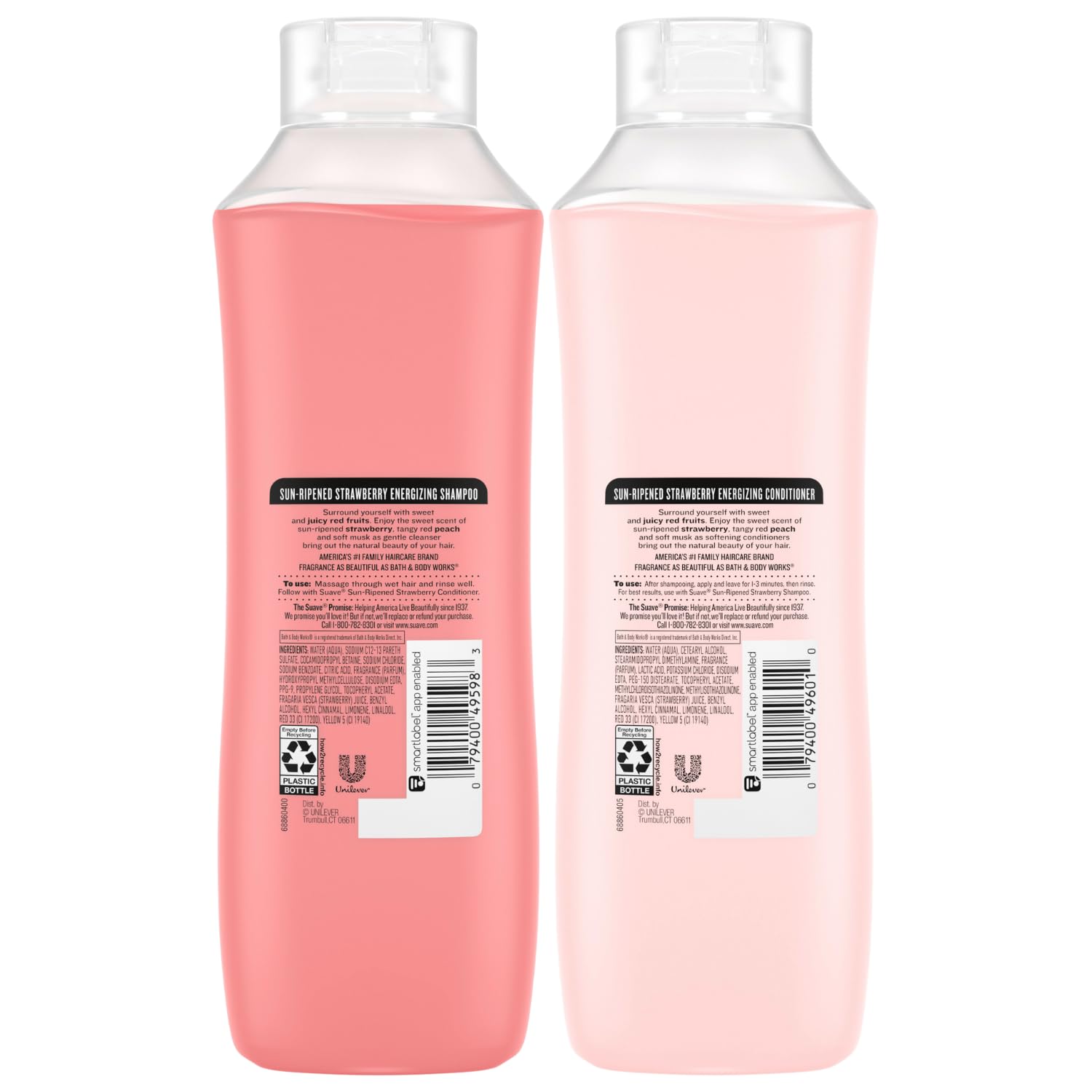 Suave Sun-Ripened Strawberry Shampoo & Conditioner Set – Energizing Formula, 22.5 oz Each (2-Piece)