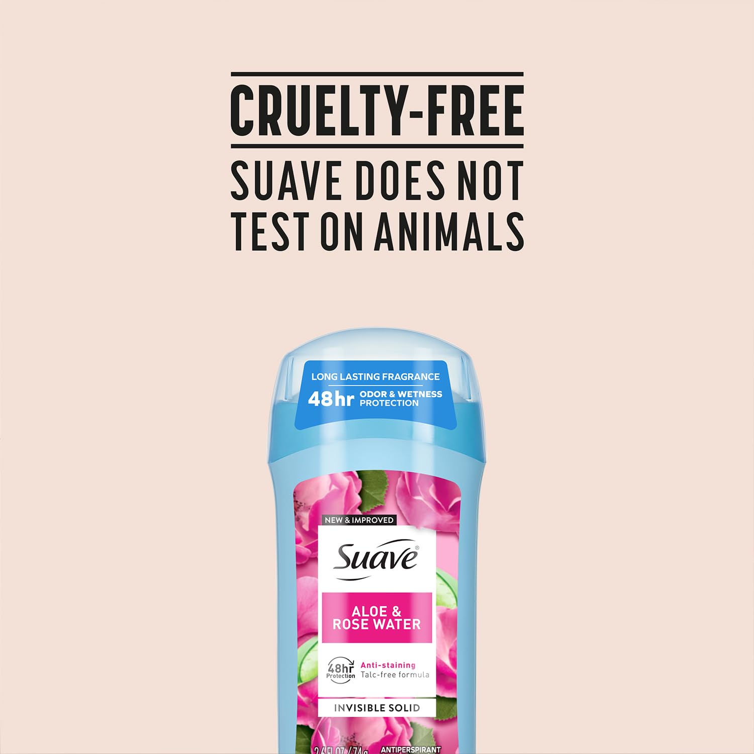 Suave Aloe & Rosewater Antiperspirant Deodorant for Women – 2-Pack, Invisible Solid