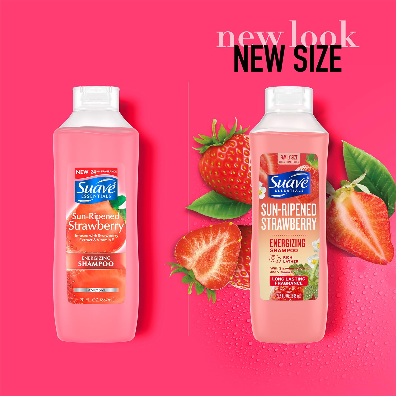 Suave Sun-Ripened Strawberry Shampoo – 2-Pack, 22.5 oz Each | Vitamin E