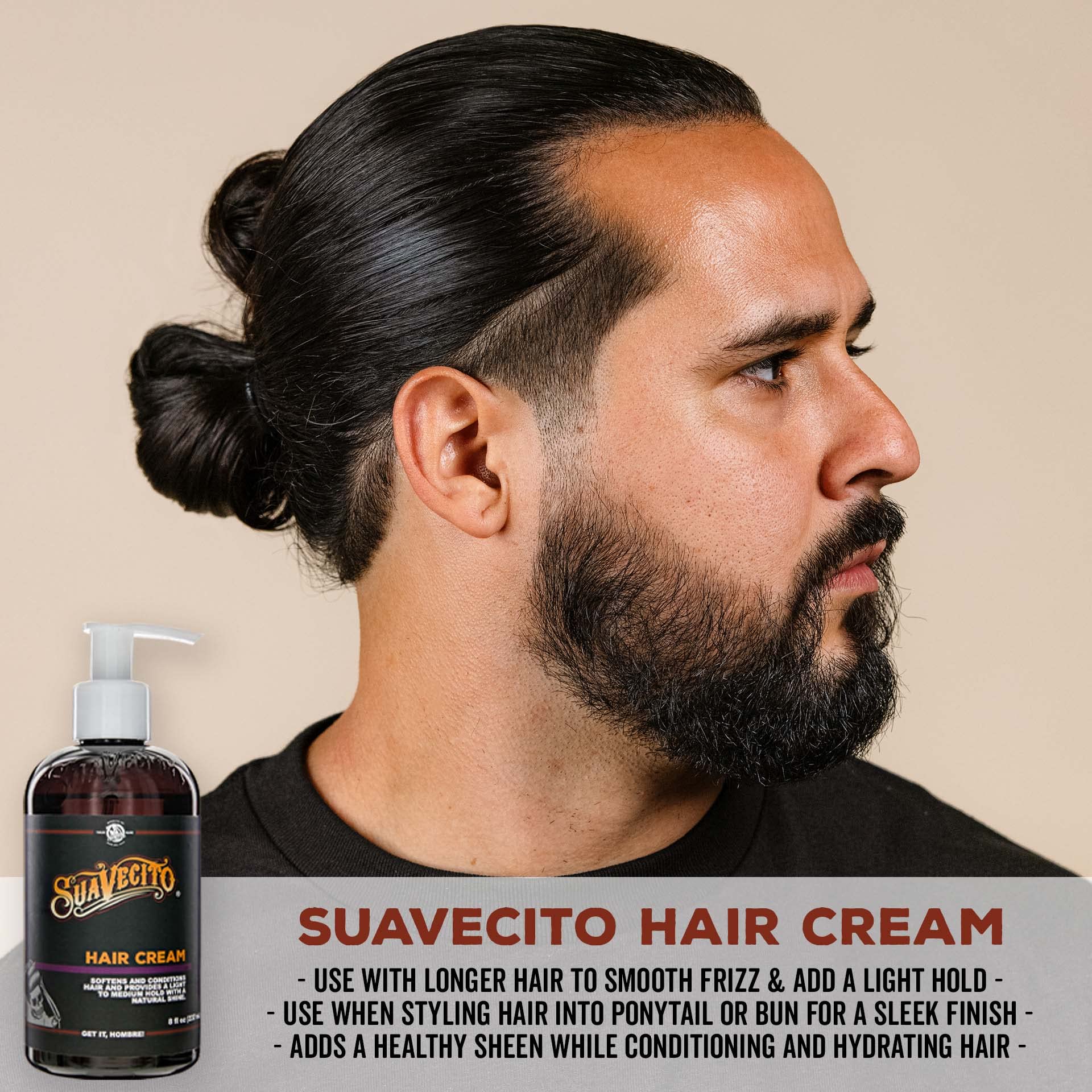 Suavecito Hair Cream Pump Bottle – Medium Shine, All-Day Light Hold, 8 oz