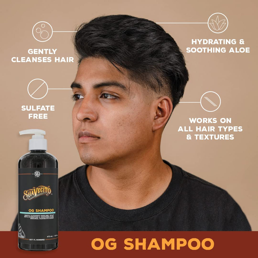 Suavecito Hair & Body Essentials Bundle | Firme Clay Pomade, Body Soap, Hydrating Shampoo & Nourishing Conditioner