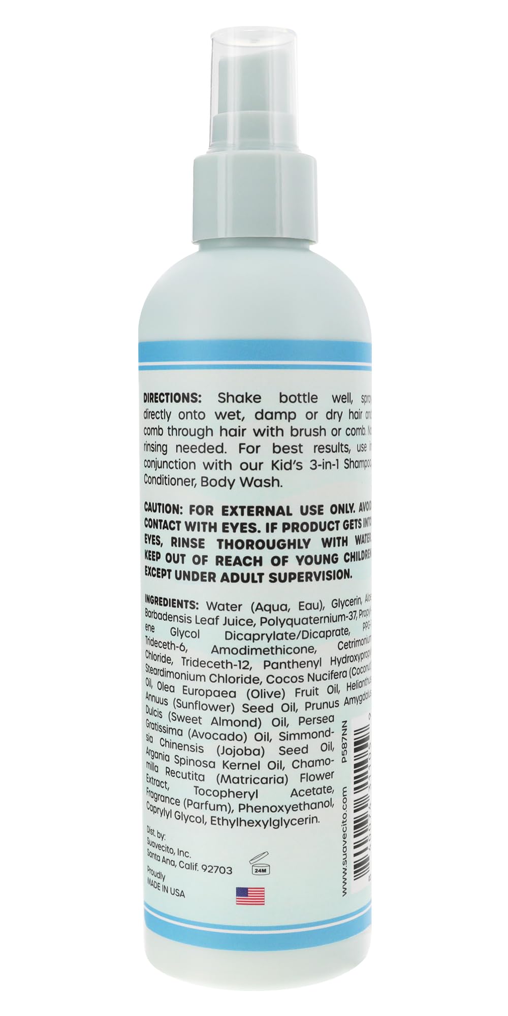 Suavecito Kid's Detangling Spray – Plant-Based, Calming Chamomile, Cruelty-Free 8 oz