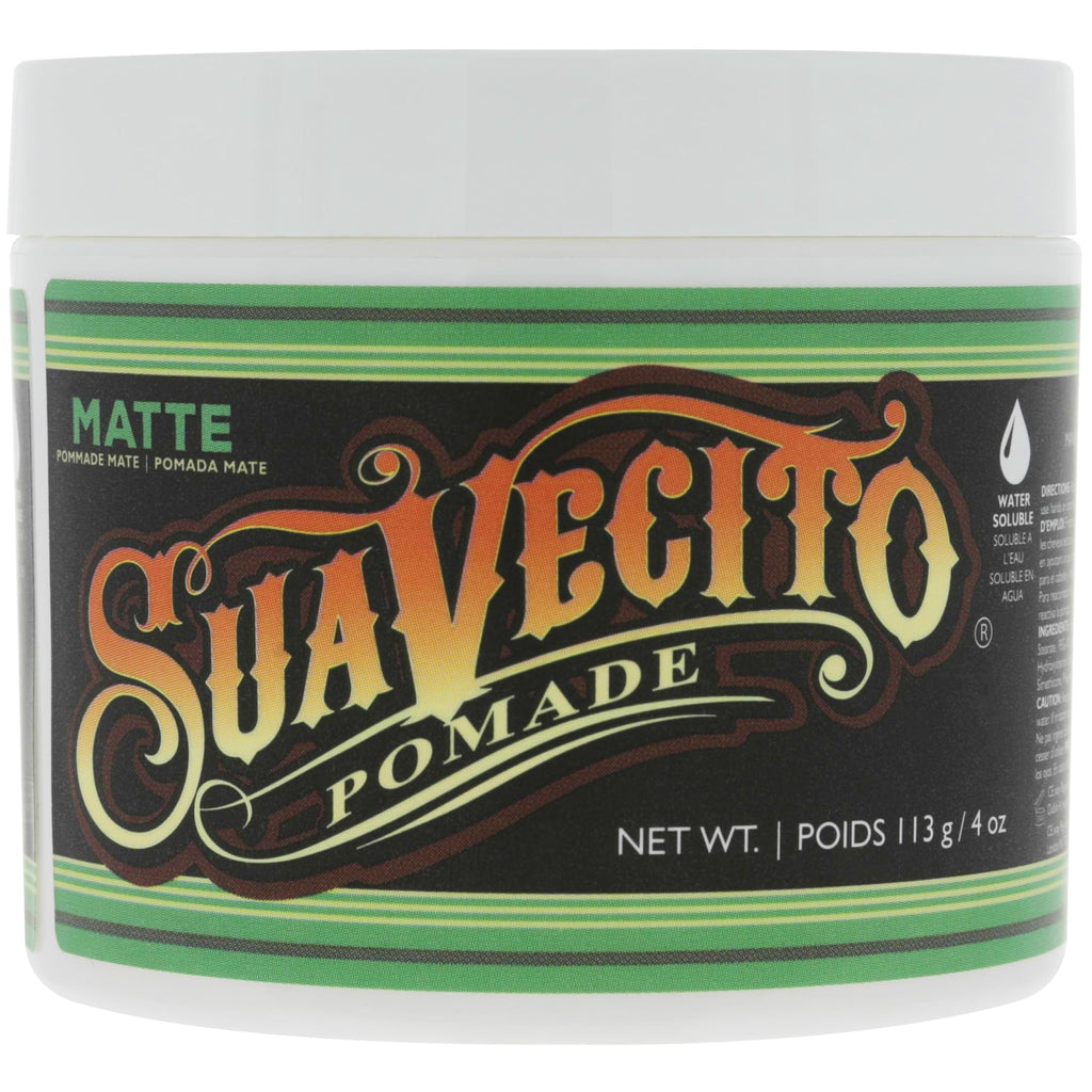 Suavecito Matte Pomade – Shine-Free Matte Finish, Medium Hold, 4 oz