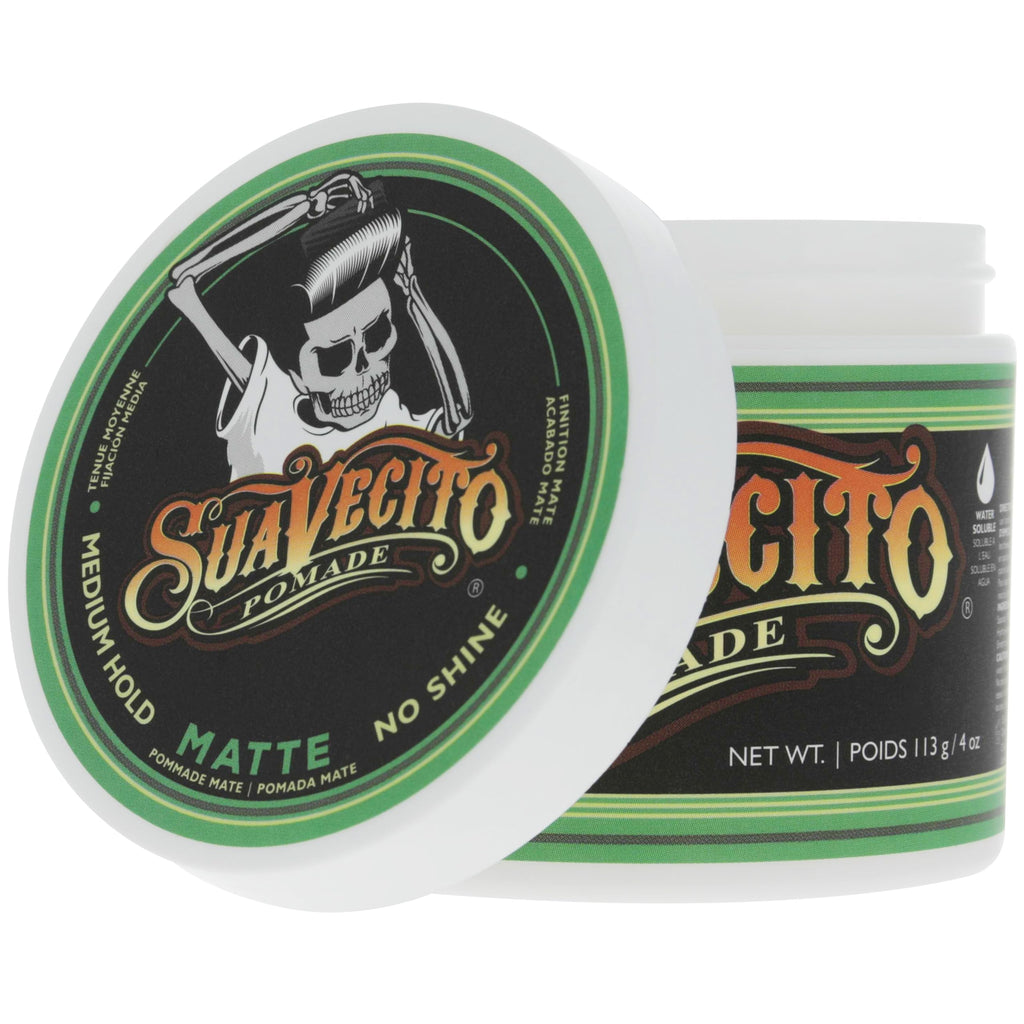 Suavecito Matte Pomade – Shine-Free Matte Finish, Medium Hold, 4 oz