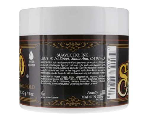 Suavecito Pomade Original Hold – 5 oz, Water-Based, Medium Shine, Easy Wash Out