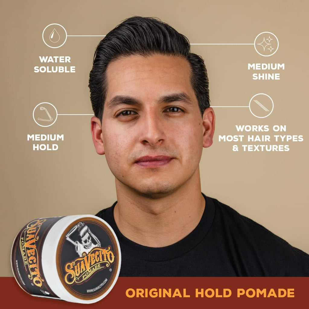 Suavecito Pomade Original Hold – 5 oz, Water-Based, Medium Shine, Easy Wash Out
