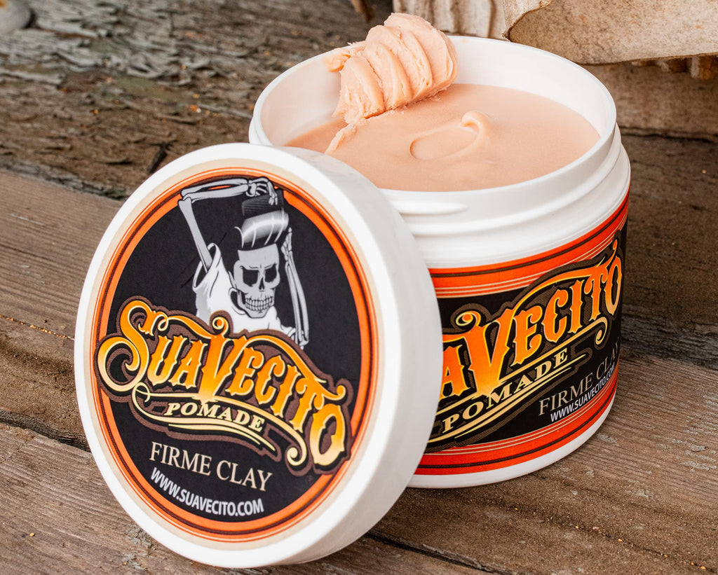 Suavecito Pomade Firme Clay 5 oz | Strong Hold, Matte Finish, Natural Texture