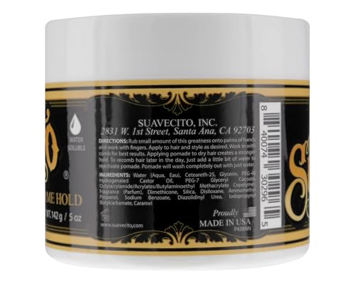 Suavecito Pomade Firme Strong Hold – 5 oz Water-Based, Medium Shine, Flake-Free