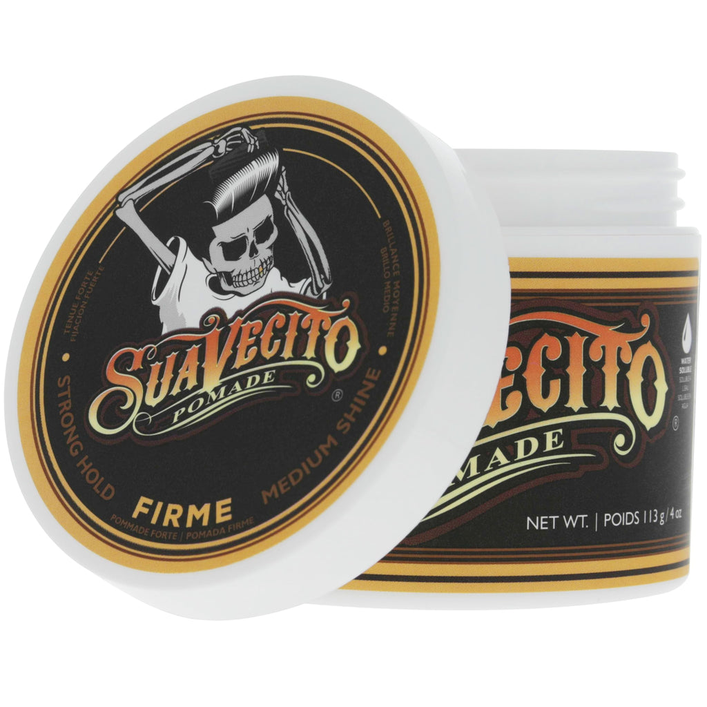 Suavecito Pomade Firme Hold 4 oz – 2 Pack | Strong Hold, Medium Shine, Water-Based