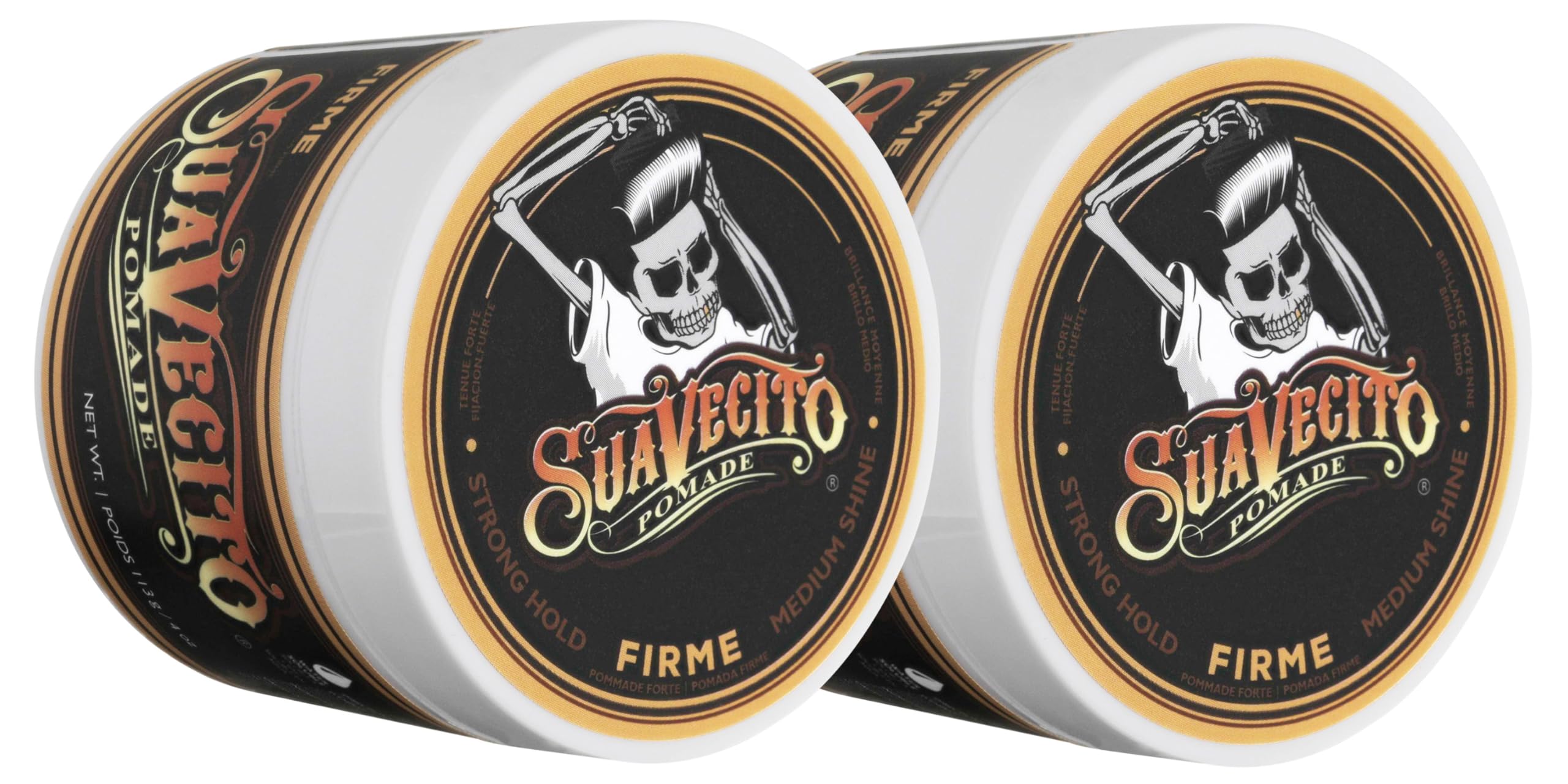 Suavecito Pomade Firme Hold 4 oz – 2 Pack | Strong Hold, Medium Shine, Water-Based