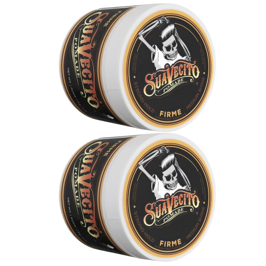 Suavecito Pomade Firme Hold 4 oz – 2 Pack | Strong Hold, Medium Shine, Water-Based
