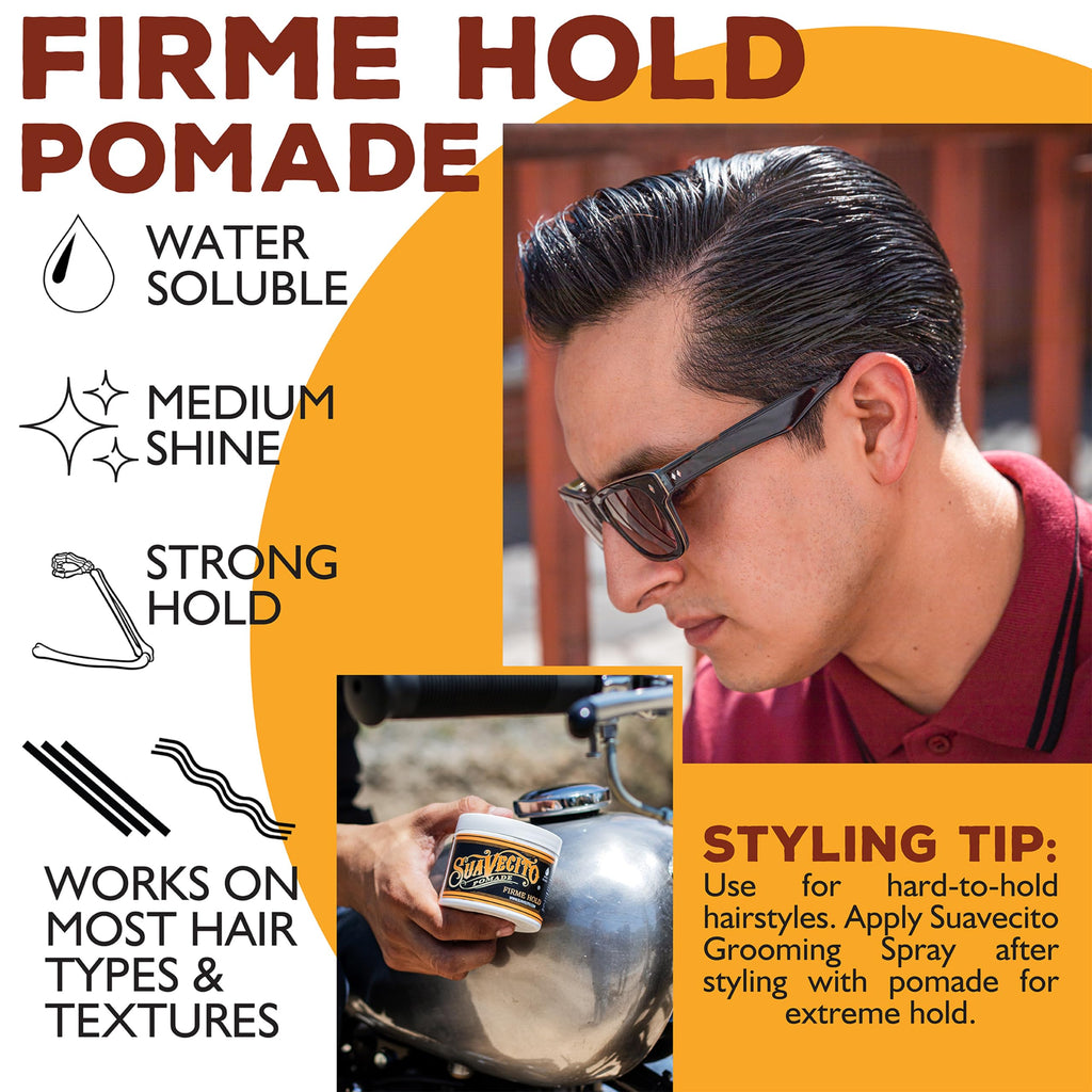 Suavecito Pomade Firme Hold 4 oz – 2 Pack | Strong Hold, Medium Shine, Water-Based