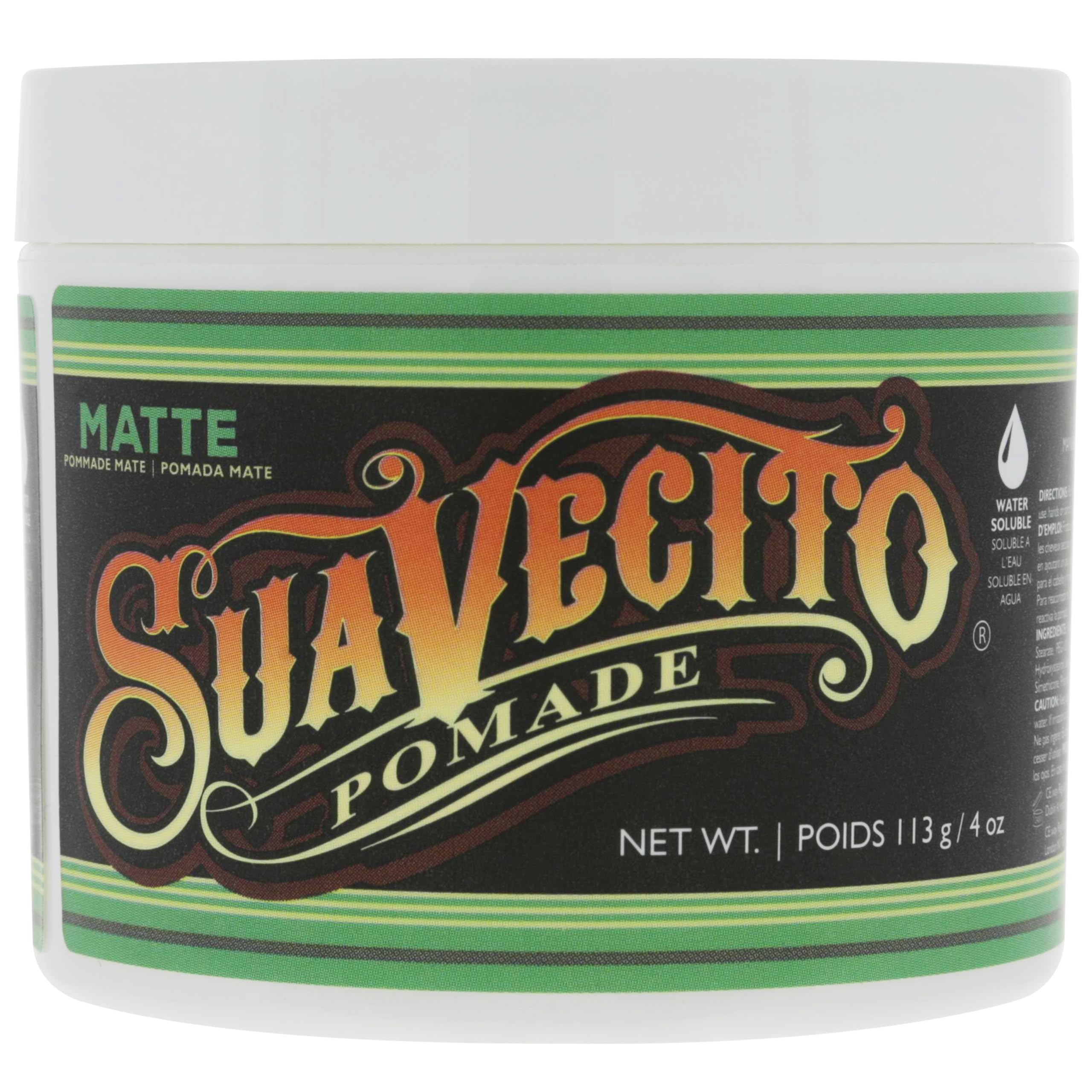 Suavecito Matte Pomade No Shine – 4 oz, 2 Pack | Medium Hold Matte Hair Paste for Men
