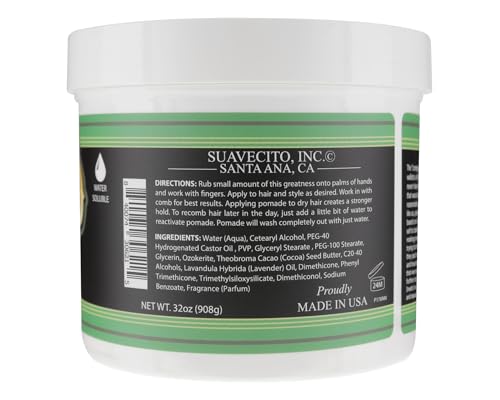 Suavecito Pomade Matte – Shine-Free, Medium Hold, 32 oz Tub