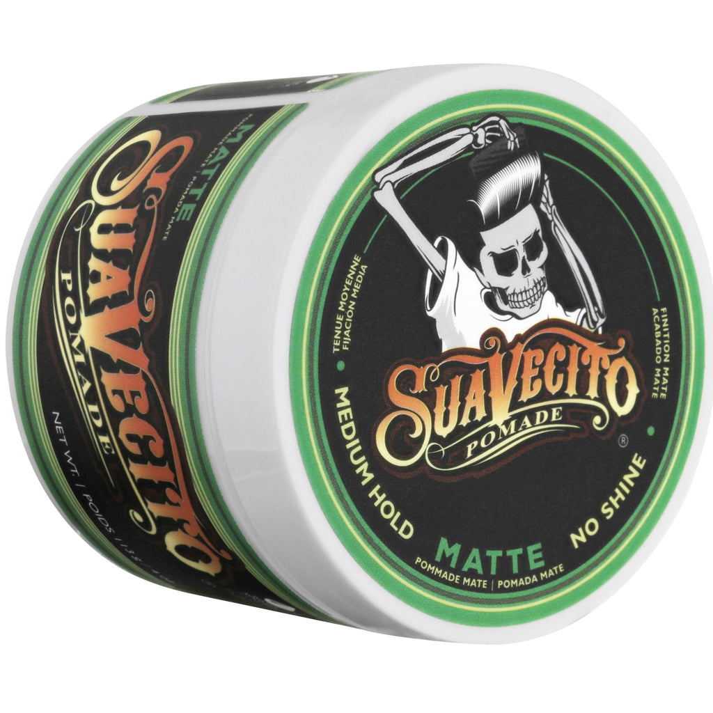 Suavecito Matte Pomade No Shine – 4 oz, 2 Pack | Medium Hold Matte Hair Paste for Men