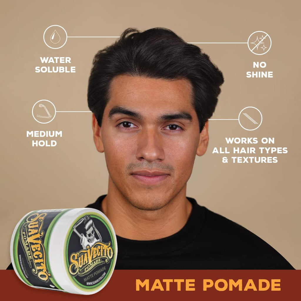 Suavecito Pomade Matte – Shine-Free, Medium Hold, 32 oz Tub