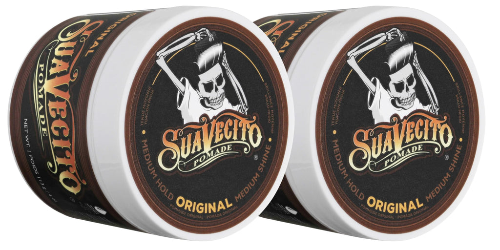 Suavecito Original Pomade – Medium Hold, Water-Based, 8 oz, 2-Pack