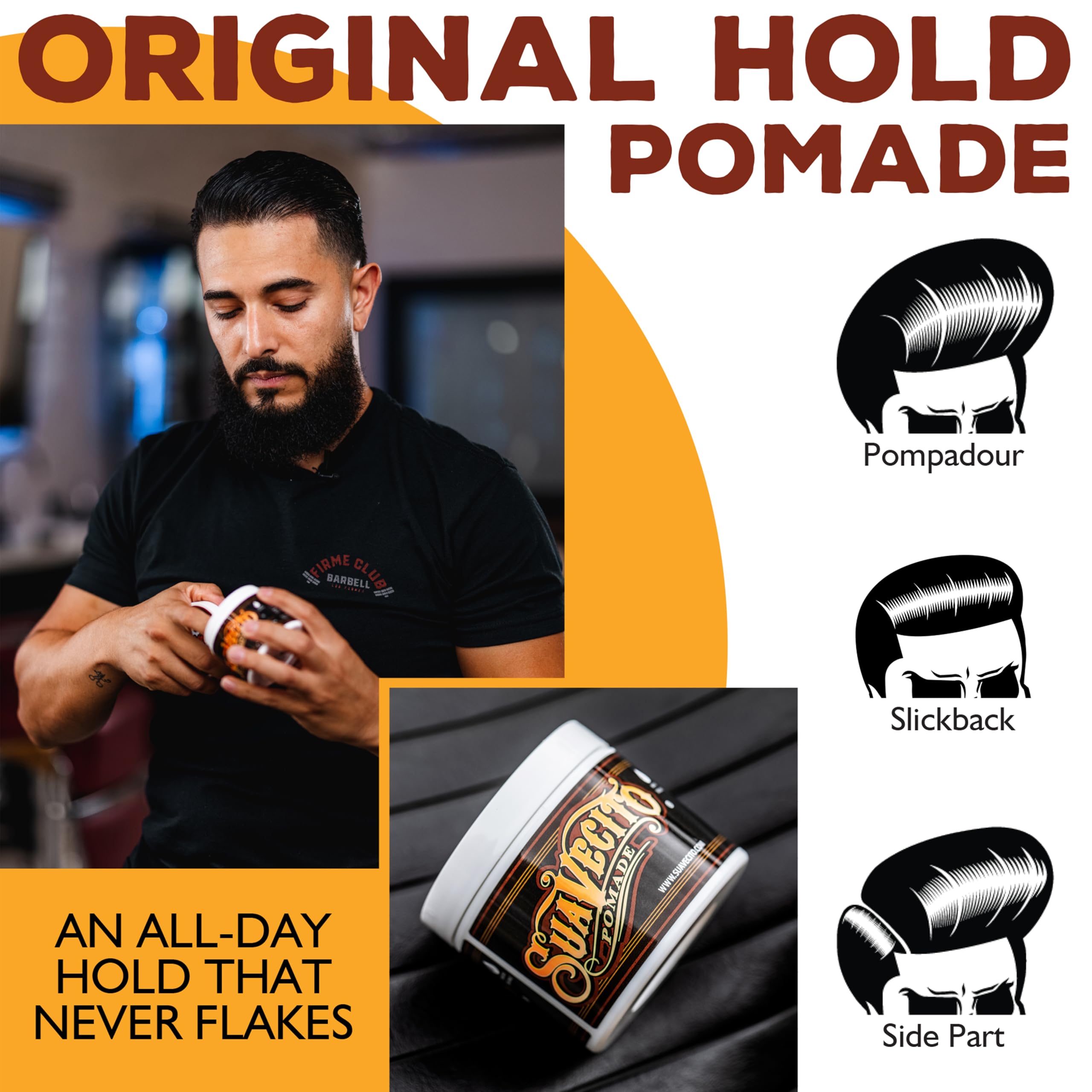Suavecito Original Pomade – Medium Hold, Water-Based, 8 oz, 2-Pack
