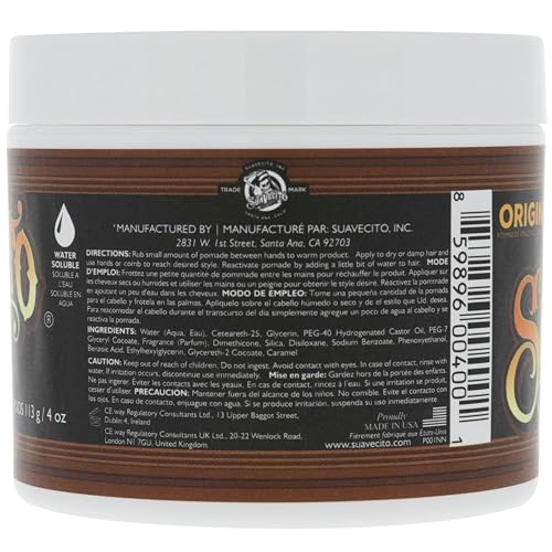 Suavecito Original Pomade – Medium Hold, Water-Based, 8 oz, 2-Pack