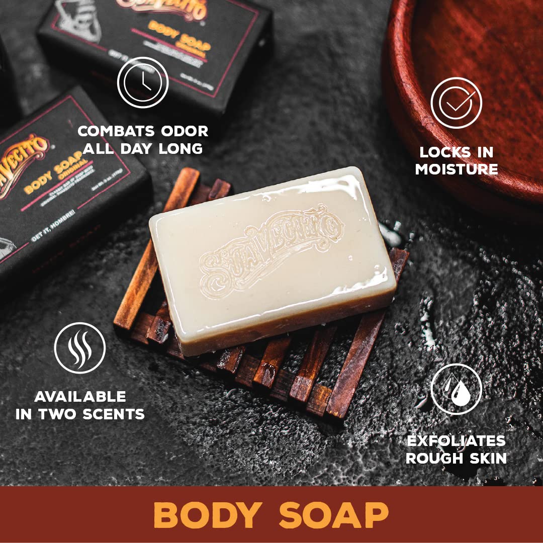 Suavecito Hair & Body Essentials Bundle | Firme Clay Pomade, Body Soap, Hydrating Shampoo & Nourishing Conditioner