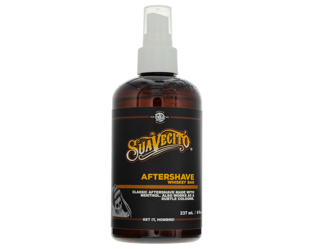 Suavecito Whiskey Bar Scent Aftershave — 8 oz Pump Spray | Soothes, Hydrates & Refreshes Skin