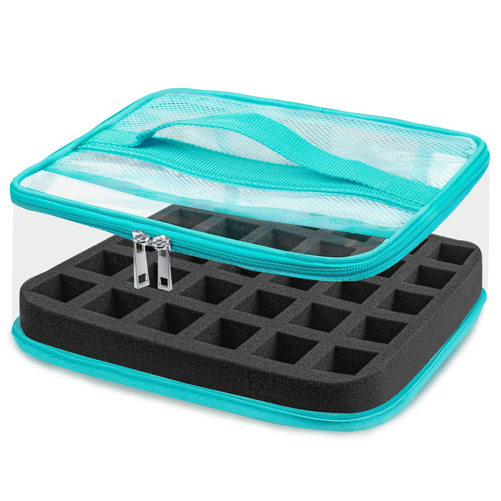 SUBAY Clear Nail Polish Organizer – Holds 30 Bottles (Mint Green)