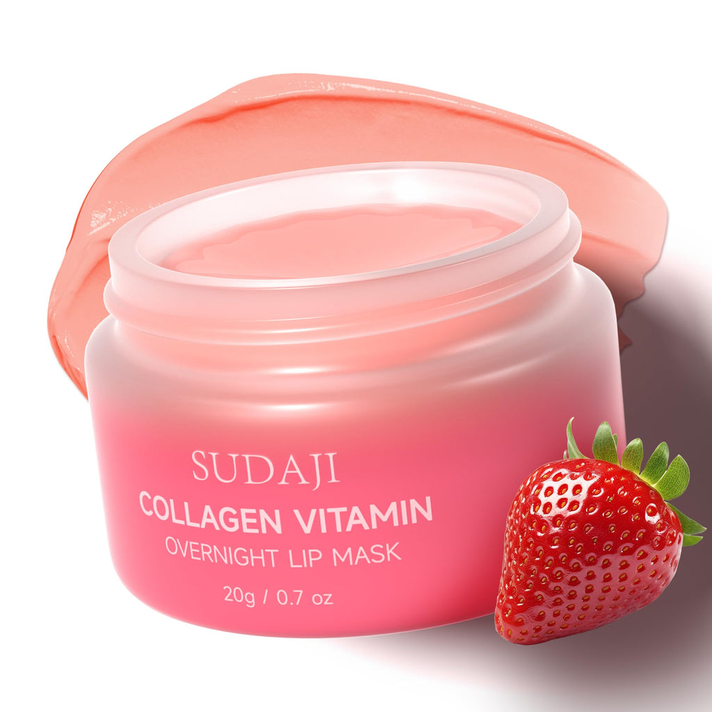 SUDAJI Collagen Lip Mask – Hydrating Lip Balm with Hyaluronic Acid & Vitamins A & E (0.7 oz)