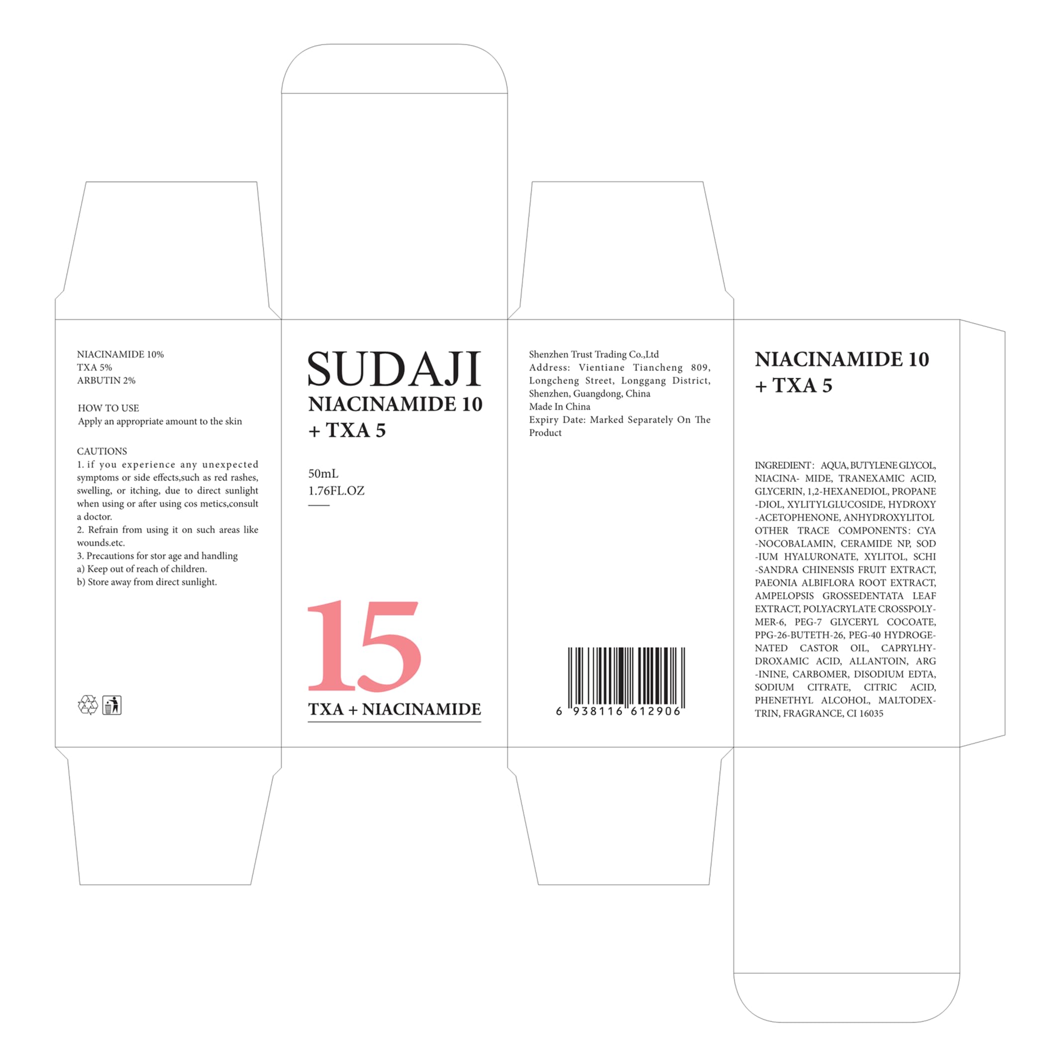 SUDAJI TXA + Niacinamide 15% Serum | Glow Facial Serum with Hyaluronic Acid