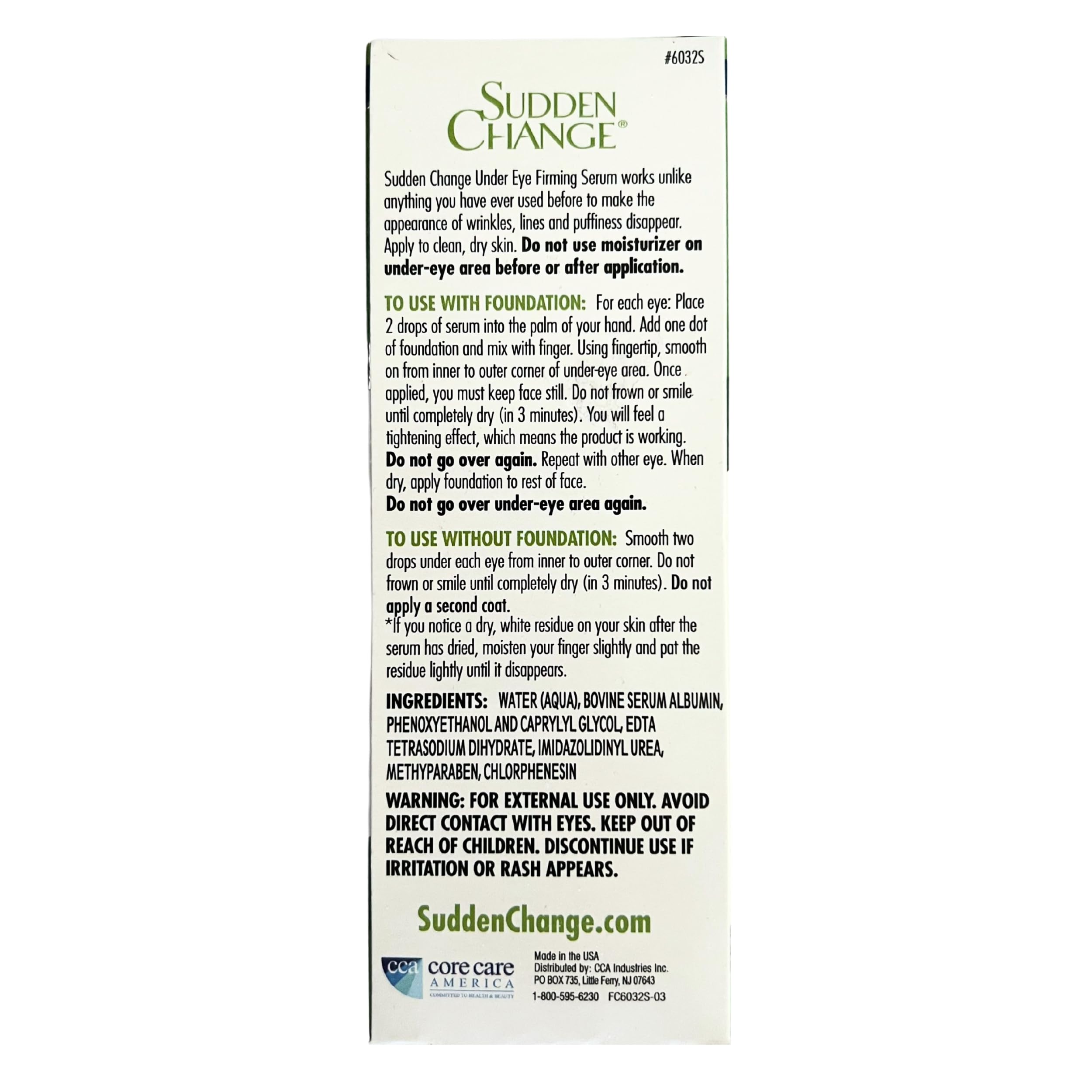 Sudden Change Instant Under-Eye Firming Serum – Fast-Acting Eye Tightening Serum for Bags, Puffiness, Lines & Wrinkles (0.23 oz, Pack of 2)