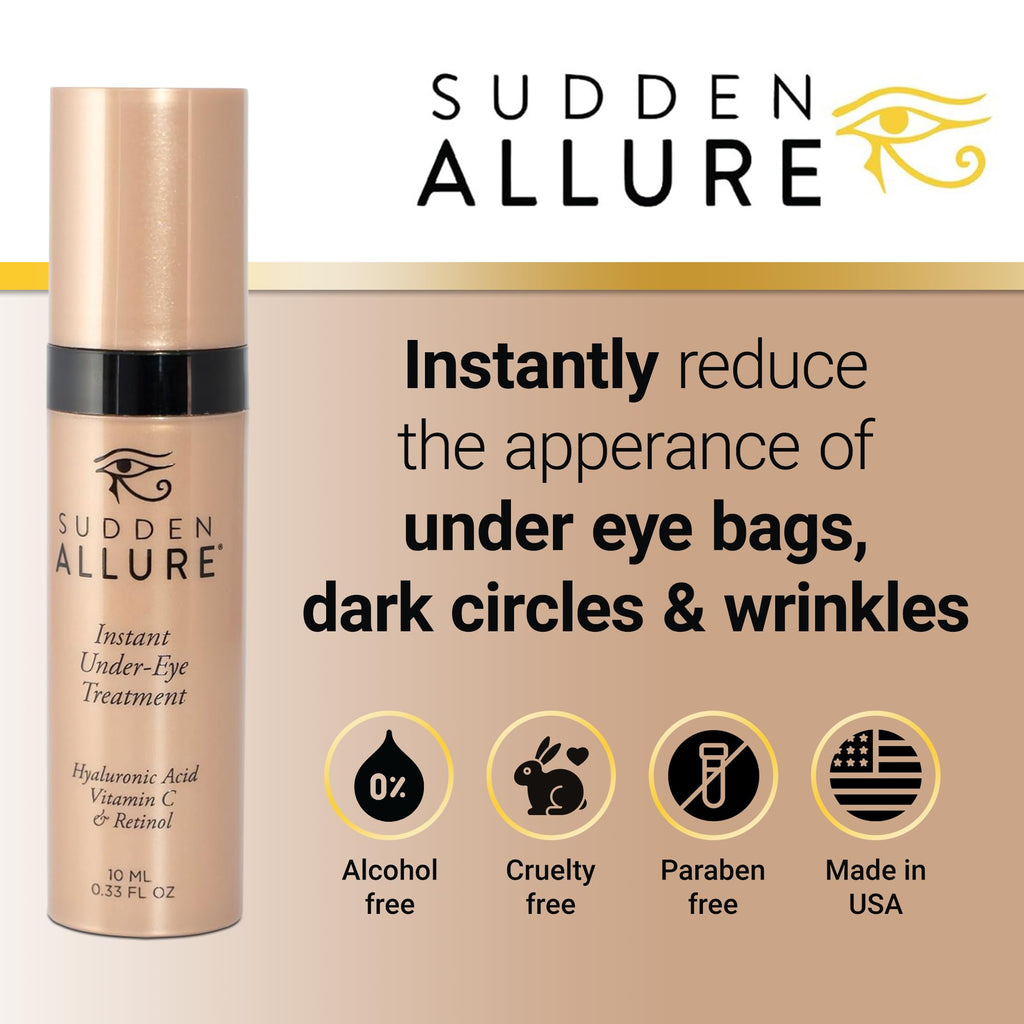 Sudden Allure Instant Under Eye Treatment Serum – Tighten, Lift & Brighten (2x10ml, Made in USA)