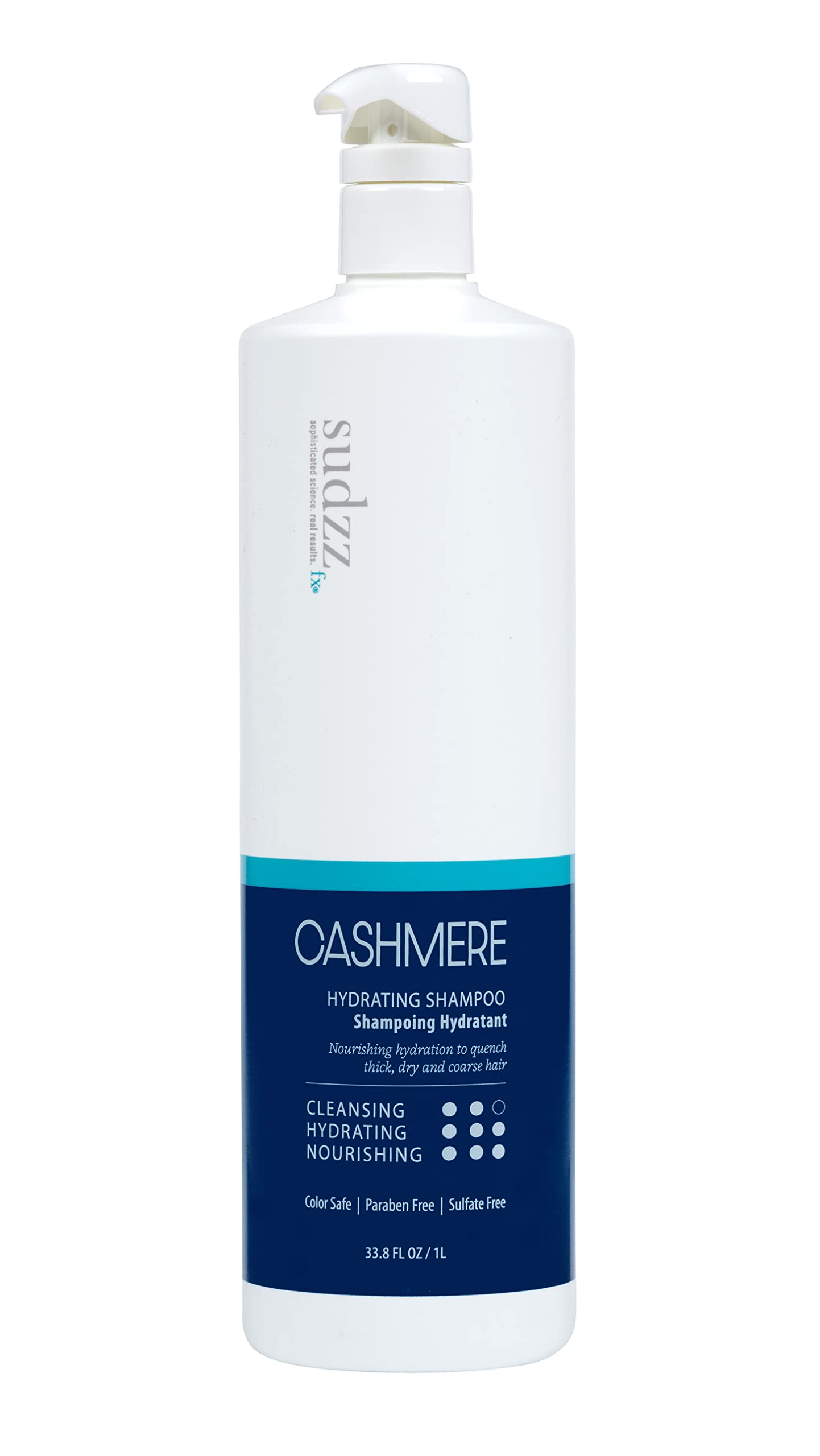 SUDZZFX Cashmere Hydrating Shampoo, 34 fl oz — Color Safe, Sulfate Free, Paraben Free