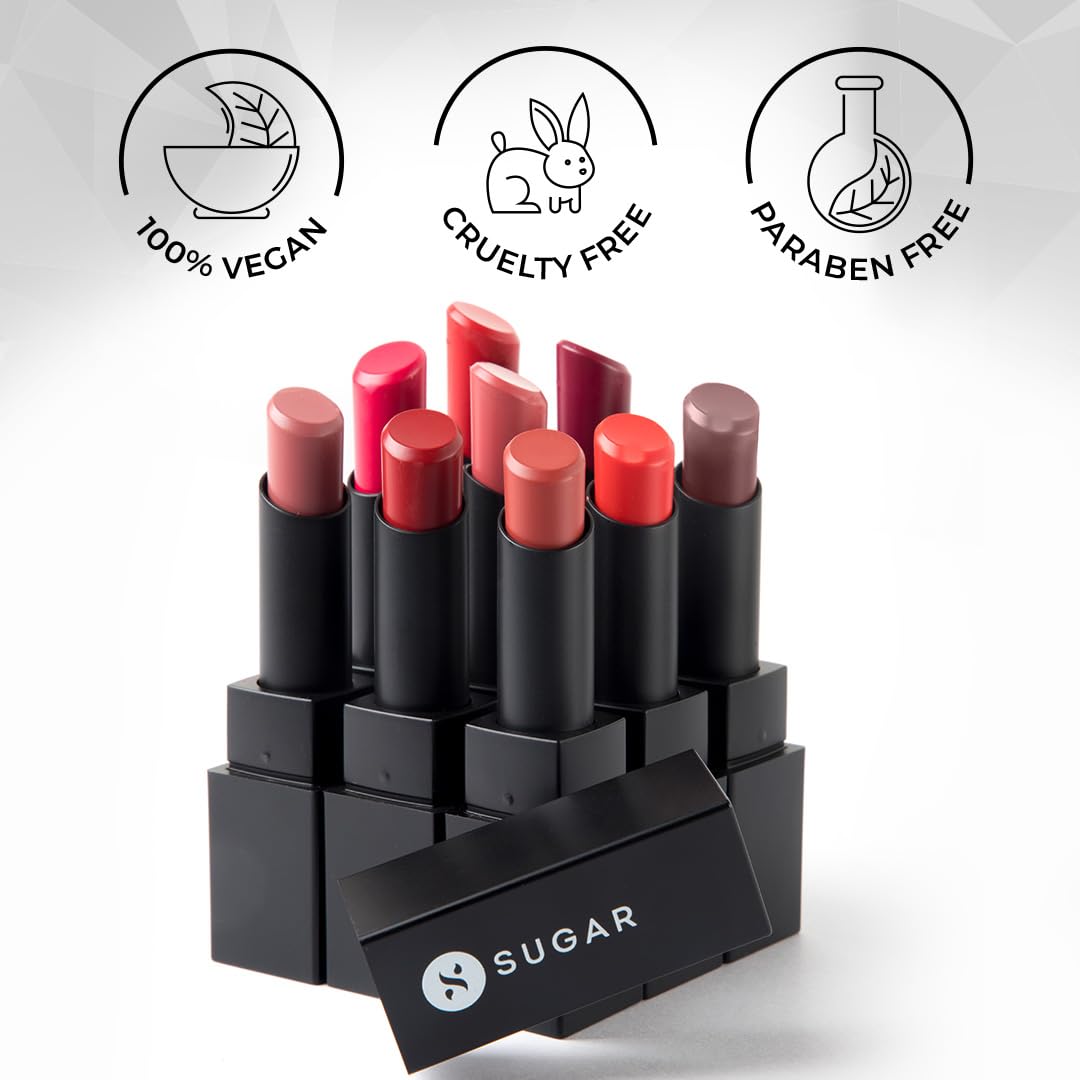 Nothing Else Matter Lipstick by SUGAR Cosmetics - 18 Scarlet Letter Matte, Longwear & Water-Resistant