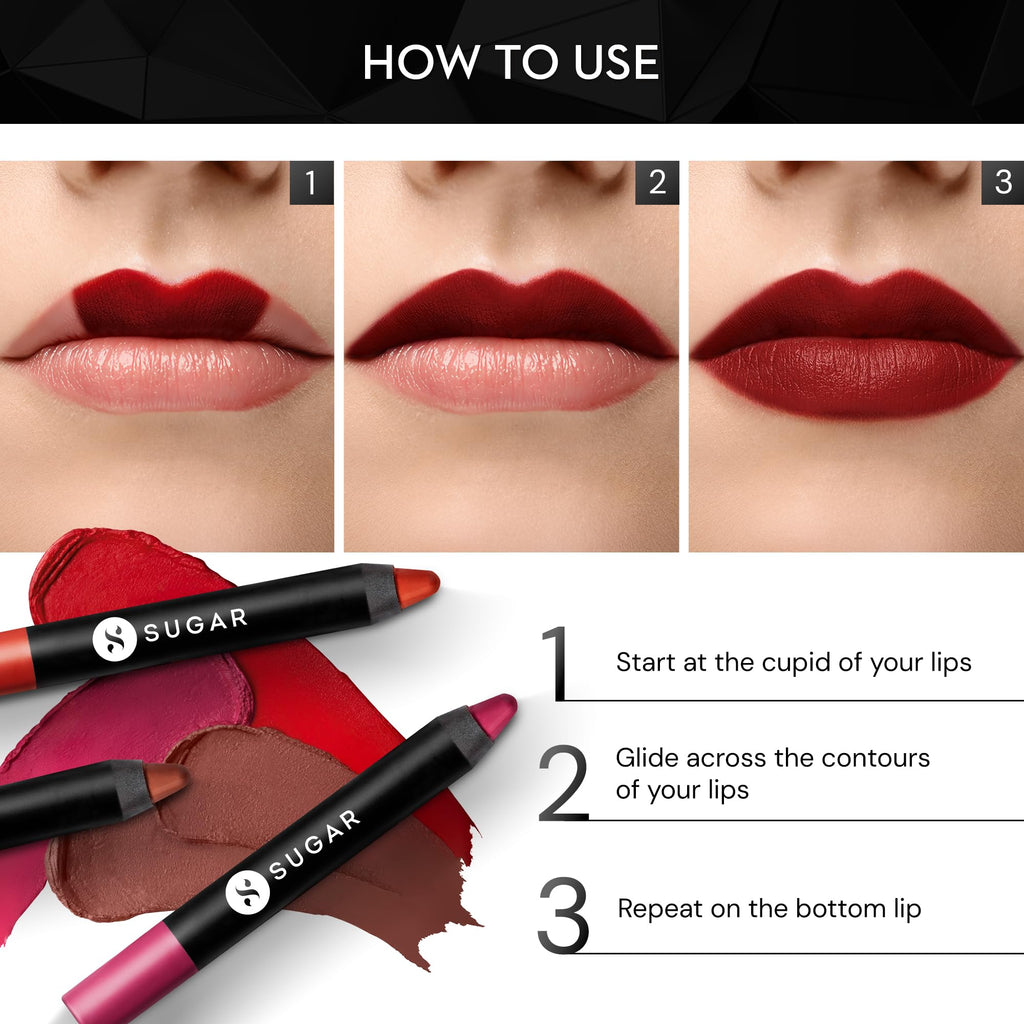 SUGAR Matte as Hell Crayon Lipstick Rosalind – 8+ Hour Wear, 2.8 g