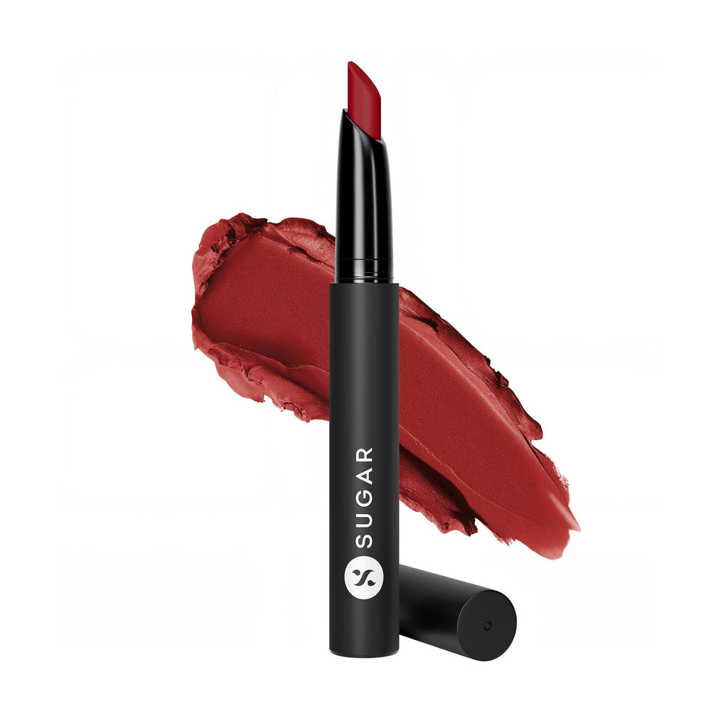 SUGAR Matte Attack Transferproof Lipstick – Maroon Vibe (Dark Red)