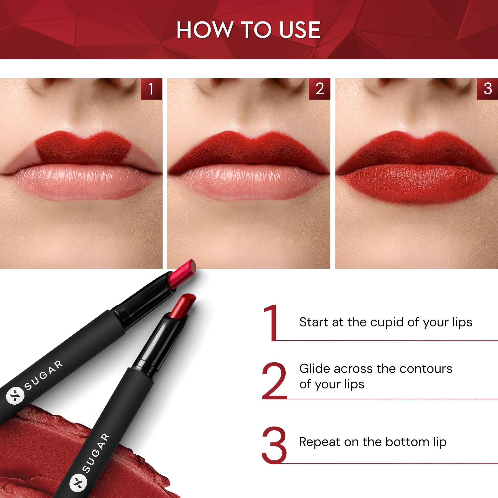 SUGAR Matte Attack Transferproof Lipstick – Maroon Vibe (Dark Red)