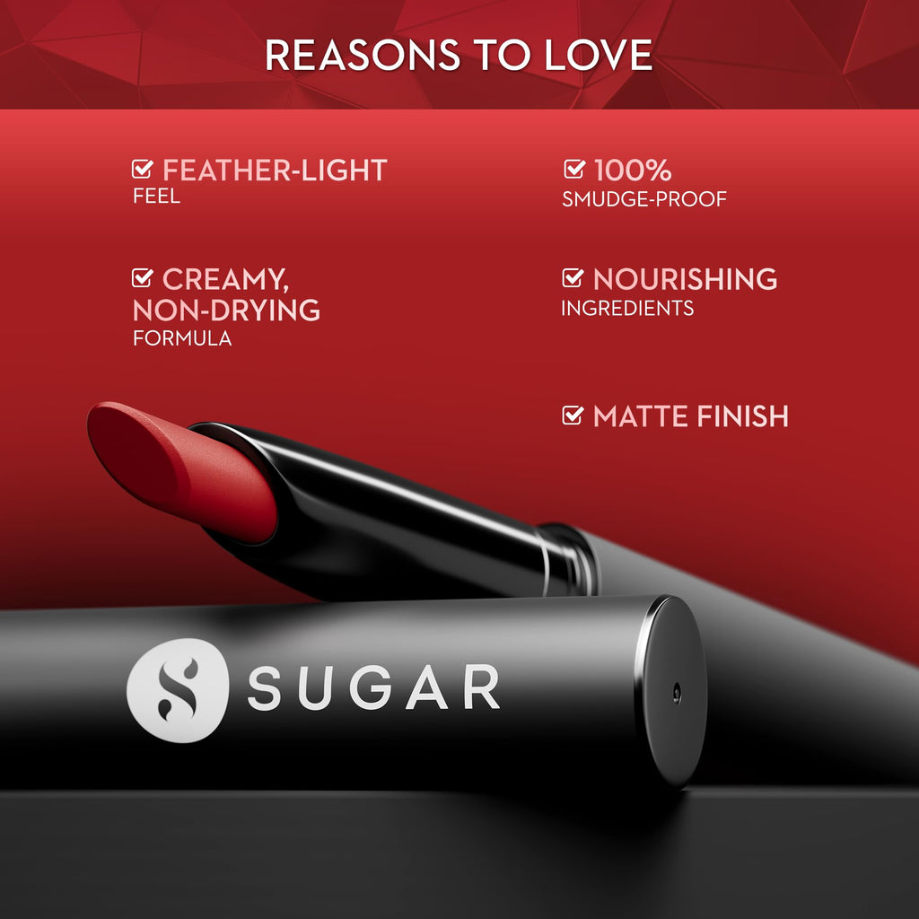 SUGAR Matte Attack Transferproof Lipstick – Maroon Vibe (Dark Red)