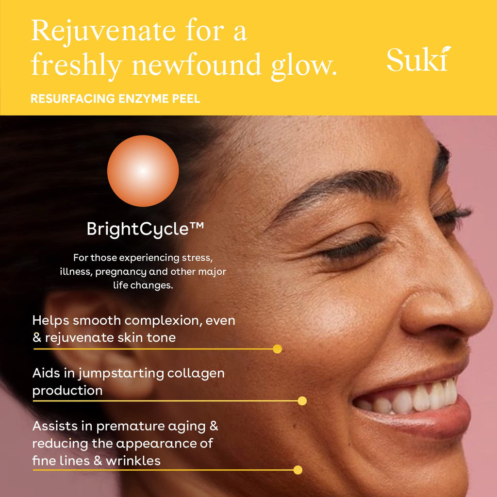 Suki Resurfacing Enzyme Peel — Gentle Face Exfoliant for Sensitive & Acne-Prone Skin | 1 oz