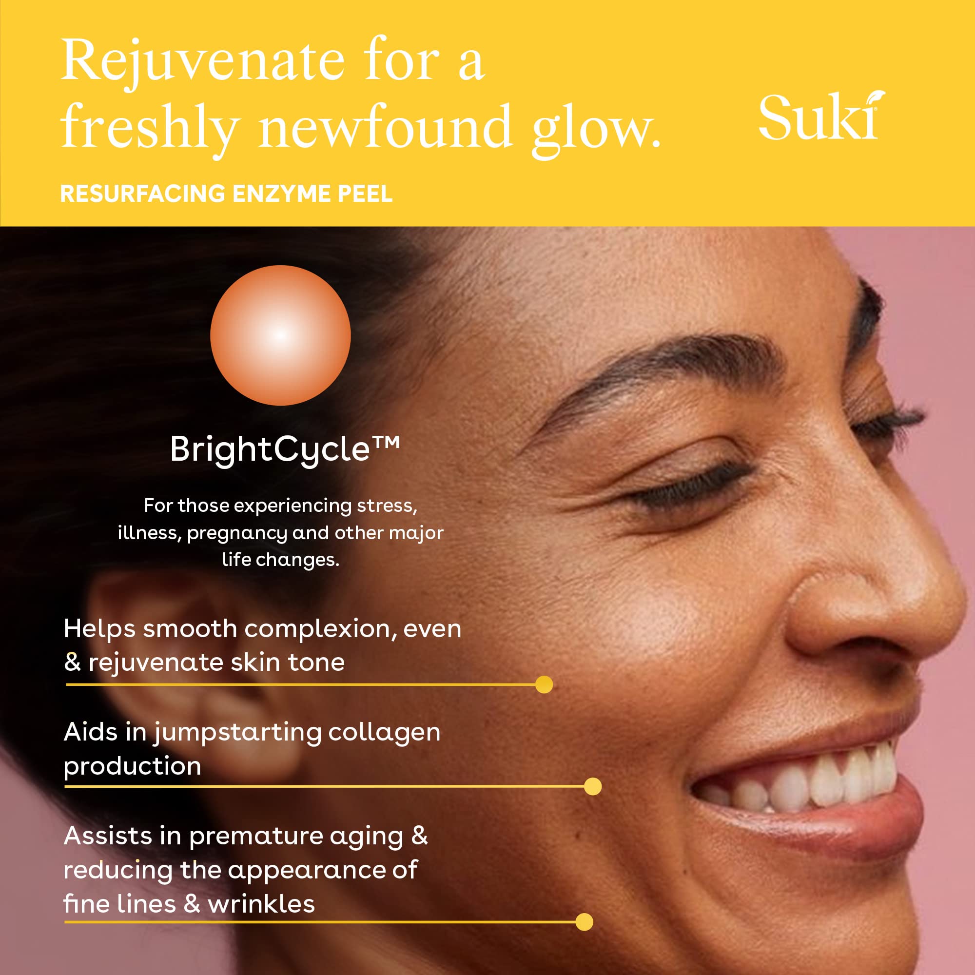 Suki Resurfacing Enzyme Peel — Gentle Face Exfoliant for Sensitive & Acne-Prone Skin | 1 oz