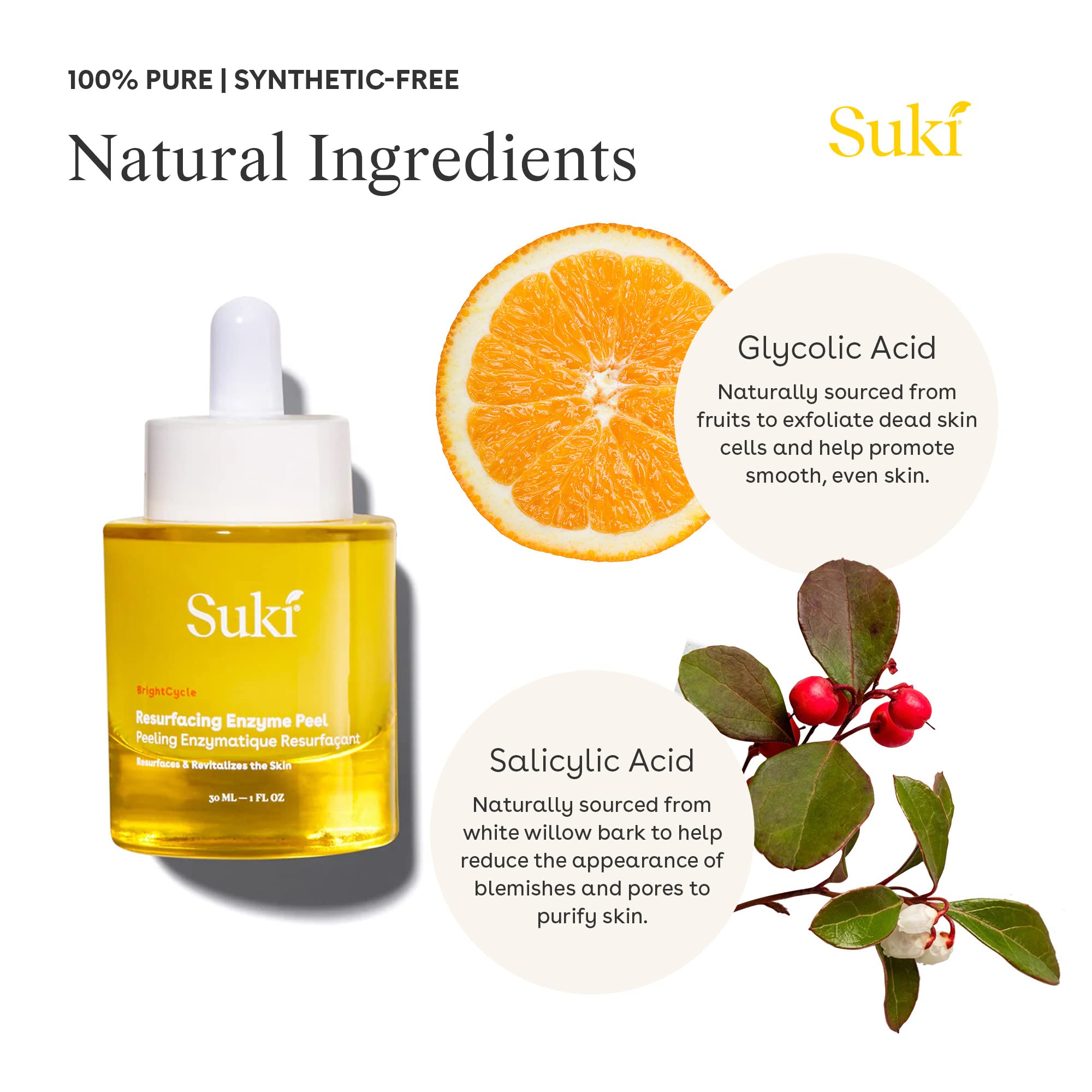 Suki Resurfacing Enzyme Peel — Gentle Face Exfoliant for Sensitive & Acne-Prone Skin | 1 oz