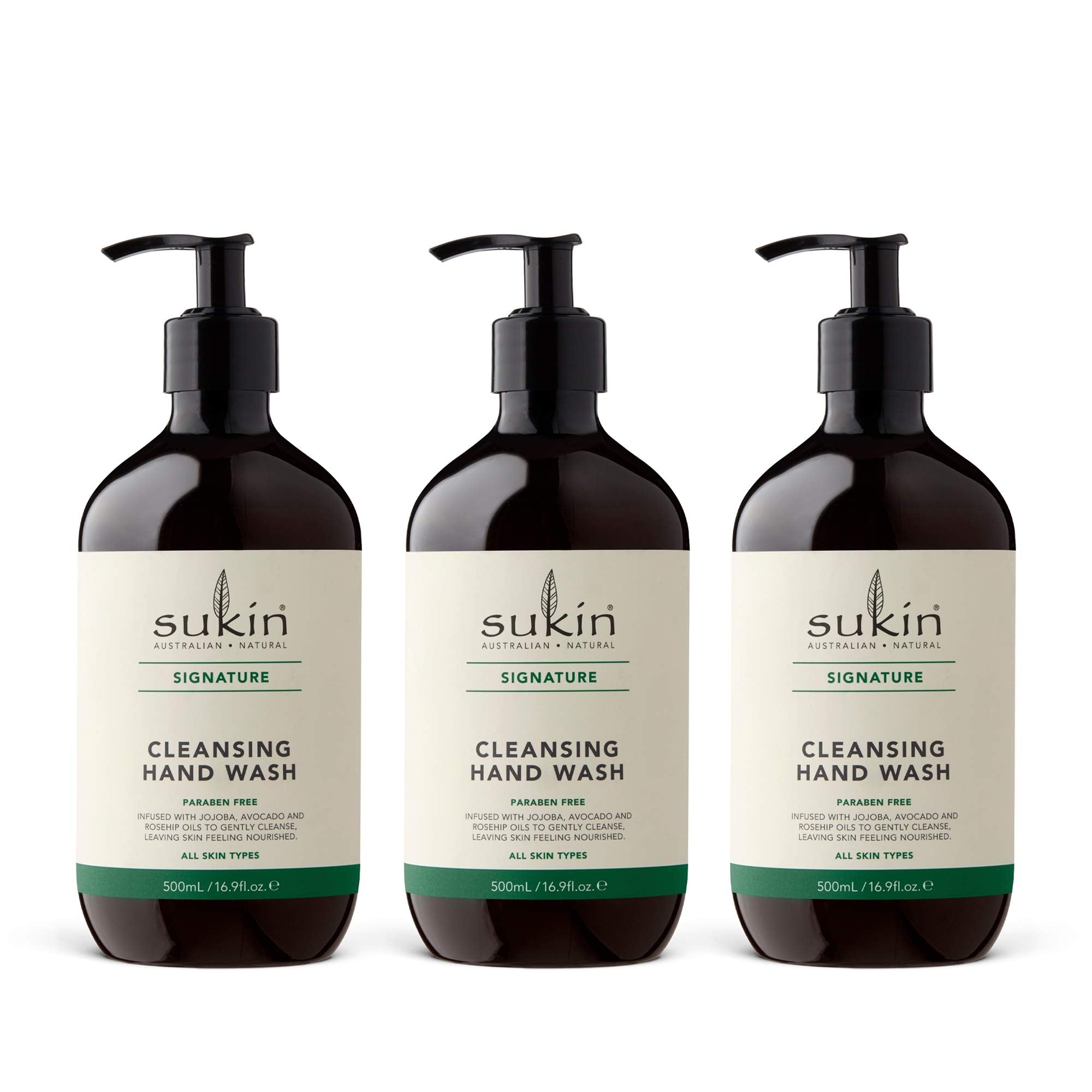Sukin Cleansing Hand Wash – 16.9 oz (3 Pack) | Gentle Hydration