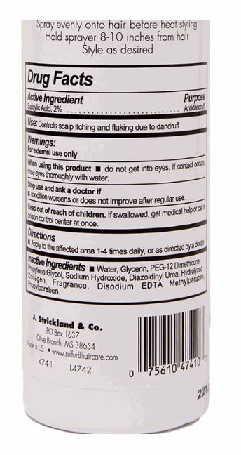Sulfur 8 Fresh Oil Sheen Medicated Anti-Dandruff Spray 12 oz – Lightweight Dandruff Control & Fresh Fragrance (Pack of 3)