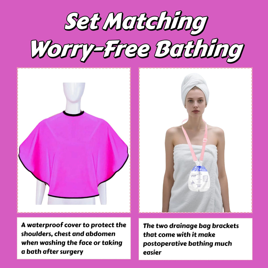 Sulieschen Rose Red Waterproof Shower Sling for Shoulder Surgery Recovery