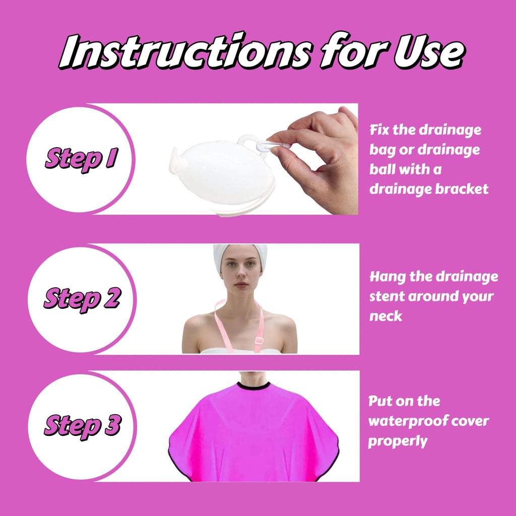 Sulieschen Rose Red Waterproof Shower Sling for Shoulder Surgery Recovery