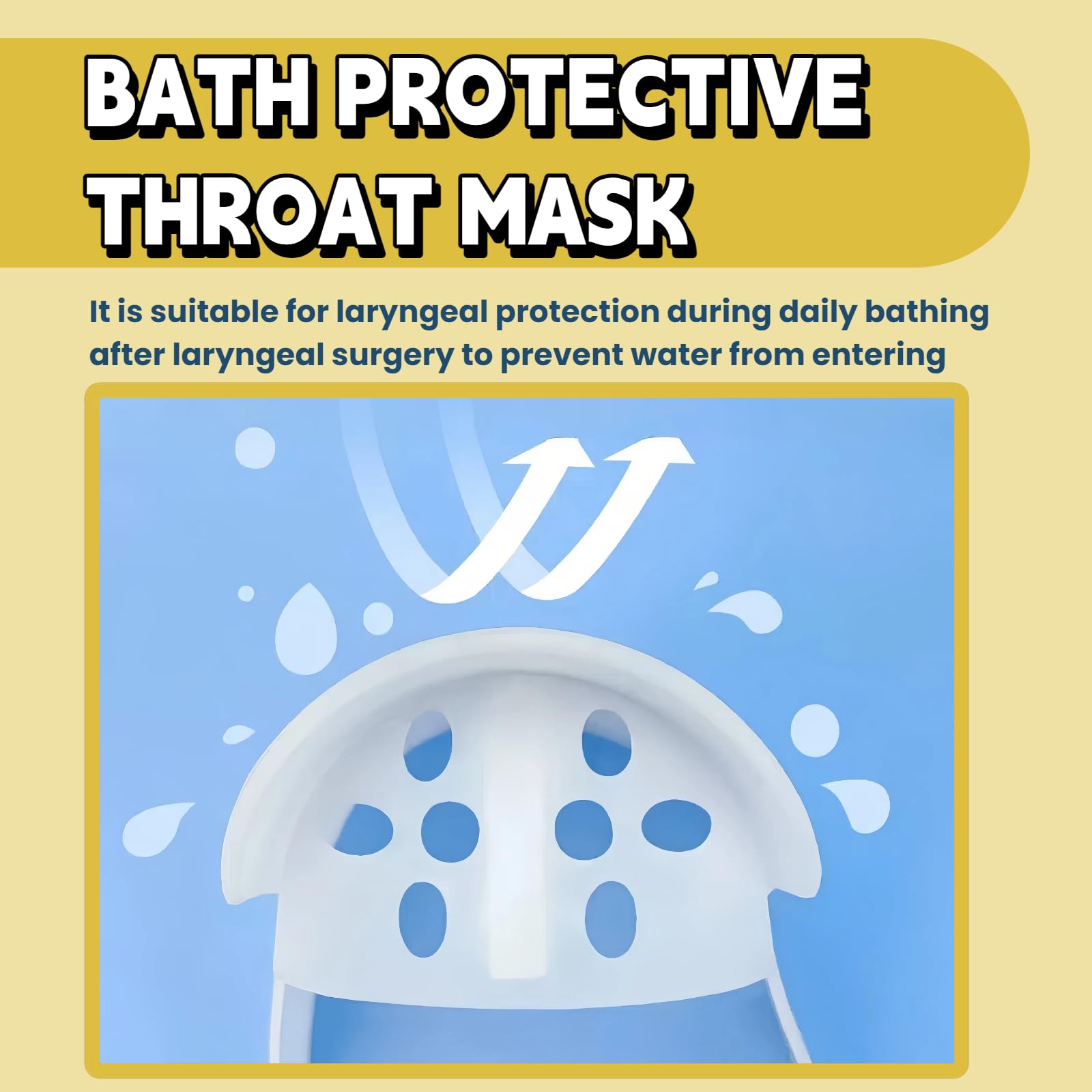 Sulieschen Stoma Guard Tracheostomy Shower Cover – Waterproof Silicone Neck Protection, Adjustable Fit