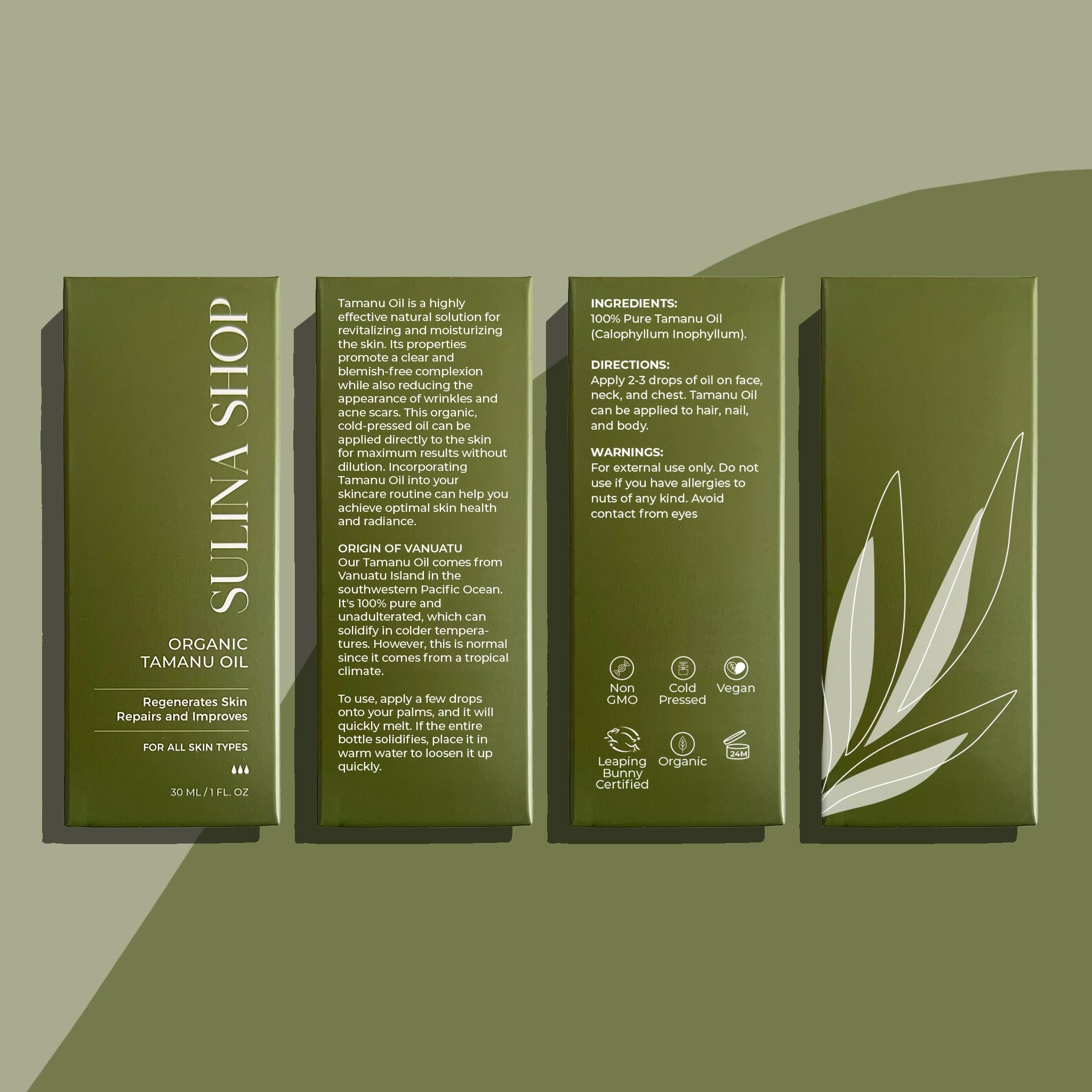 Sulina Shop Tamanu Oil Organic – 100% Pure, Cold-Pressed, Cruelty-Free Hydration