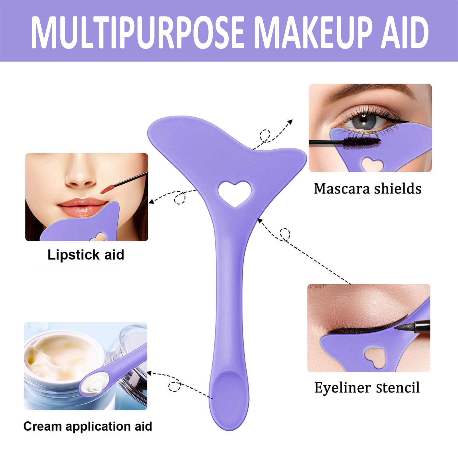 SUMEITANG All In One Eye Makeup Stencil Tool Set – Reusable Mascara Shield & Eyeliner Guide