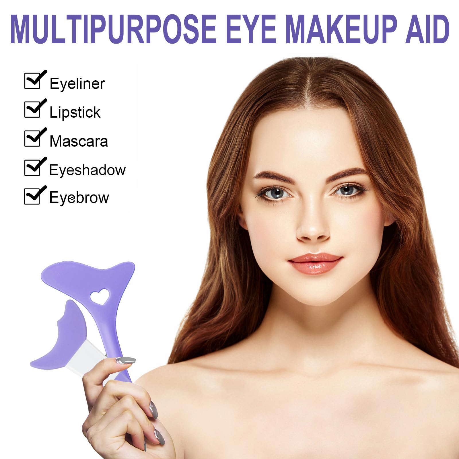 SUMEITANG All In One Eye Makeup Stencil Tool Set – Reusable Mascara Shield & Eyeliner Guide
