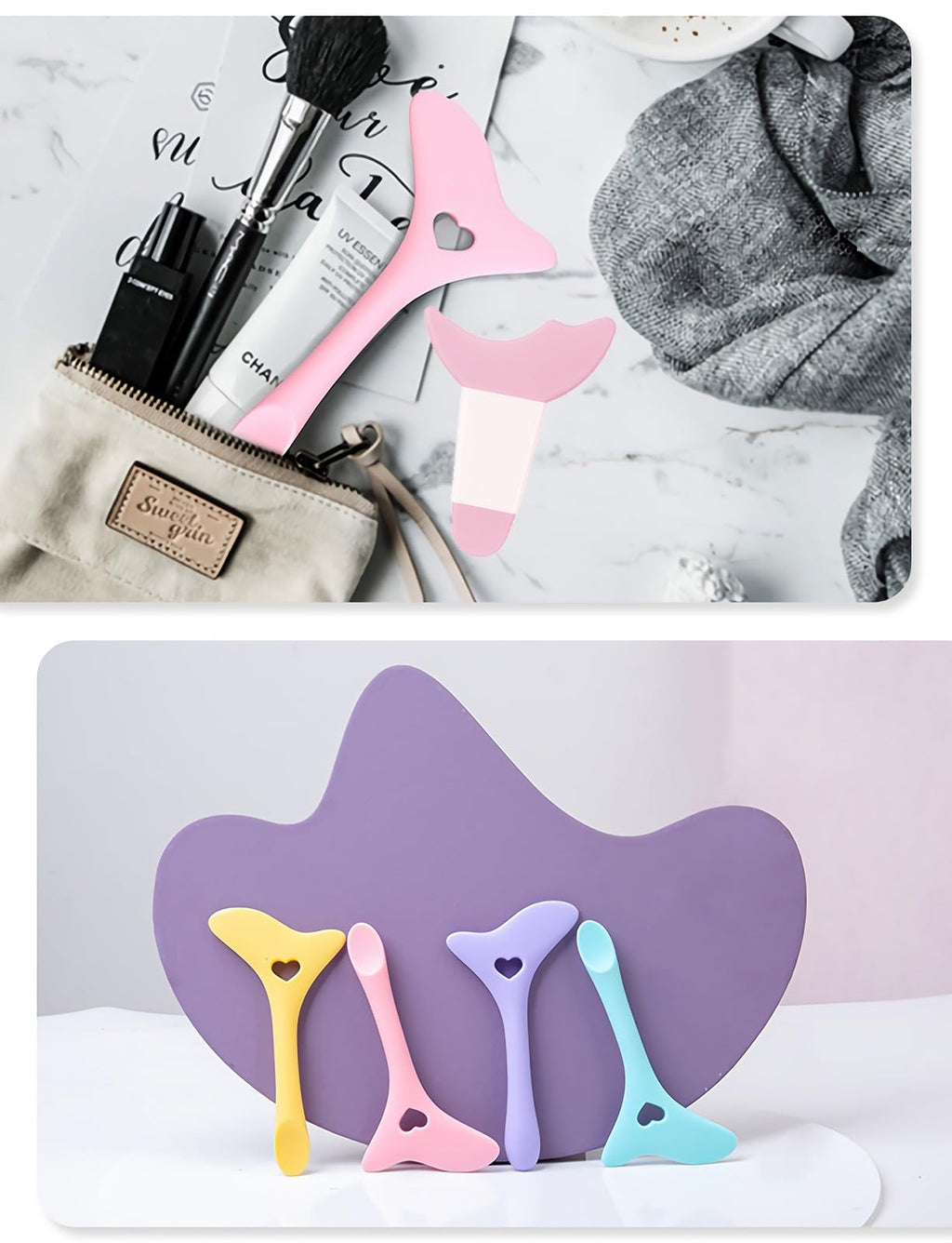 SUMEITANG All In One Eye Makeup Stencil Tool Set – Reusable Mascara Shield & Eyeliner Guide