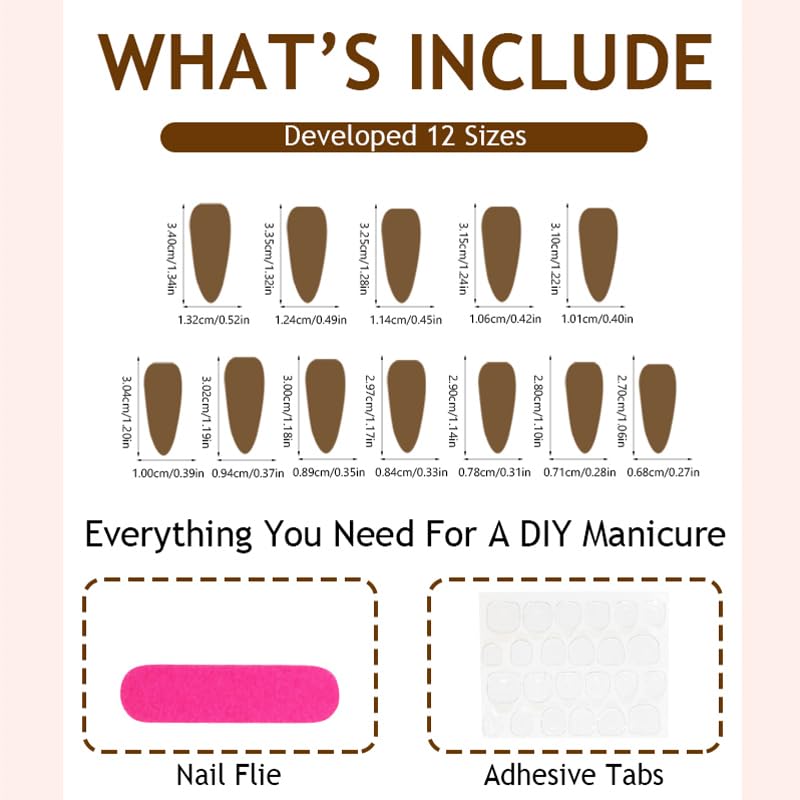 SUMINGGO 24Pcs Press On Nails | Medium Almond, Leopard Bowknot Design, Reusable Full-Cover Nails