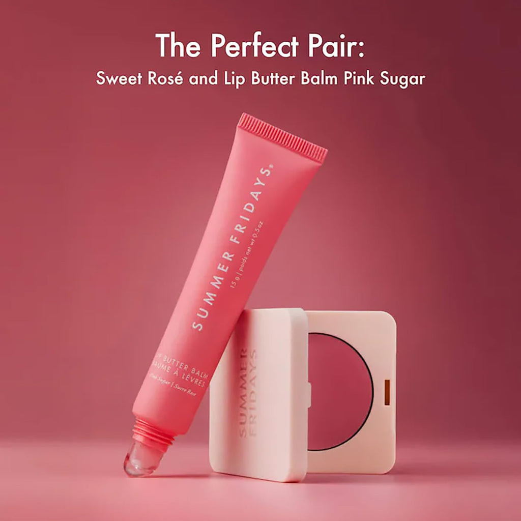 Summer Fridays Blush Butter Balm in Sweet Rosé — Hydrating Cream Blush with Hyaluronic Acid & Ceramides (0.14 oz)